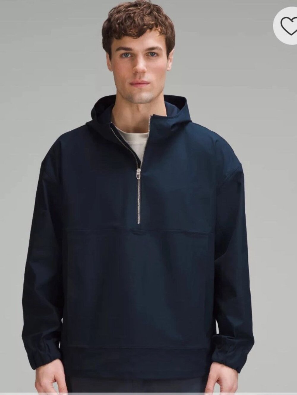 Lululemon Mens Navy Blue Smooth Twill Half-Zip Windbreaker Anorak Jacket Size XL